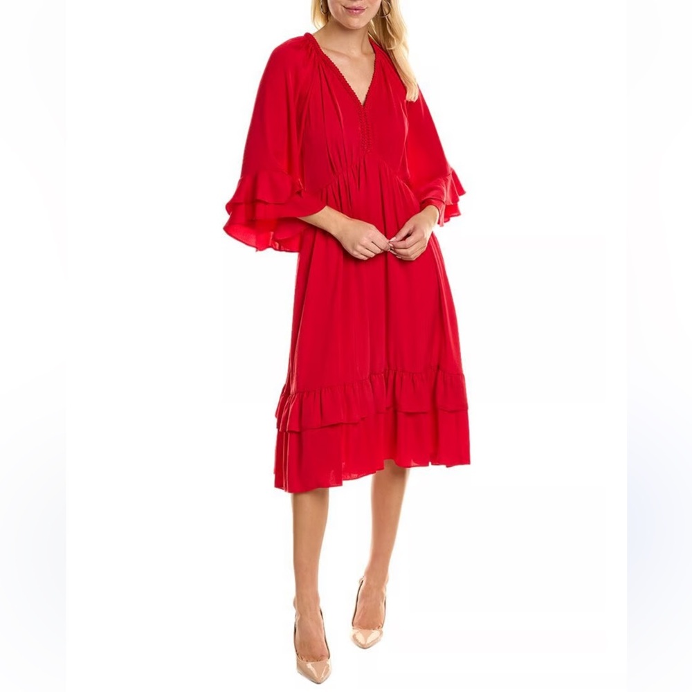 Kobi Halperin Bryant Braided Trim Midi Dress